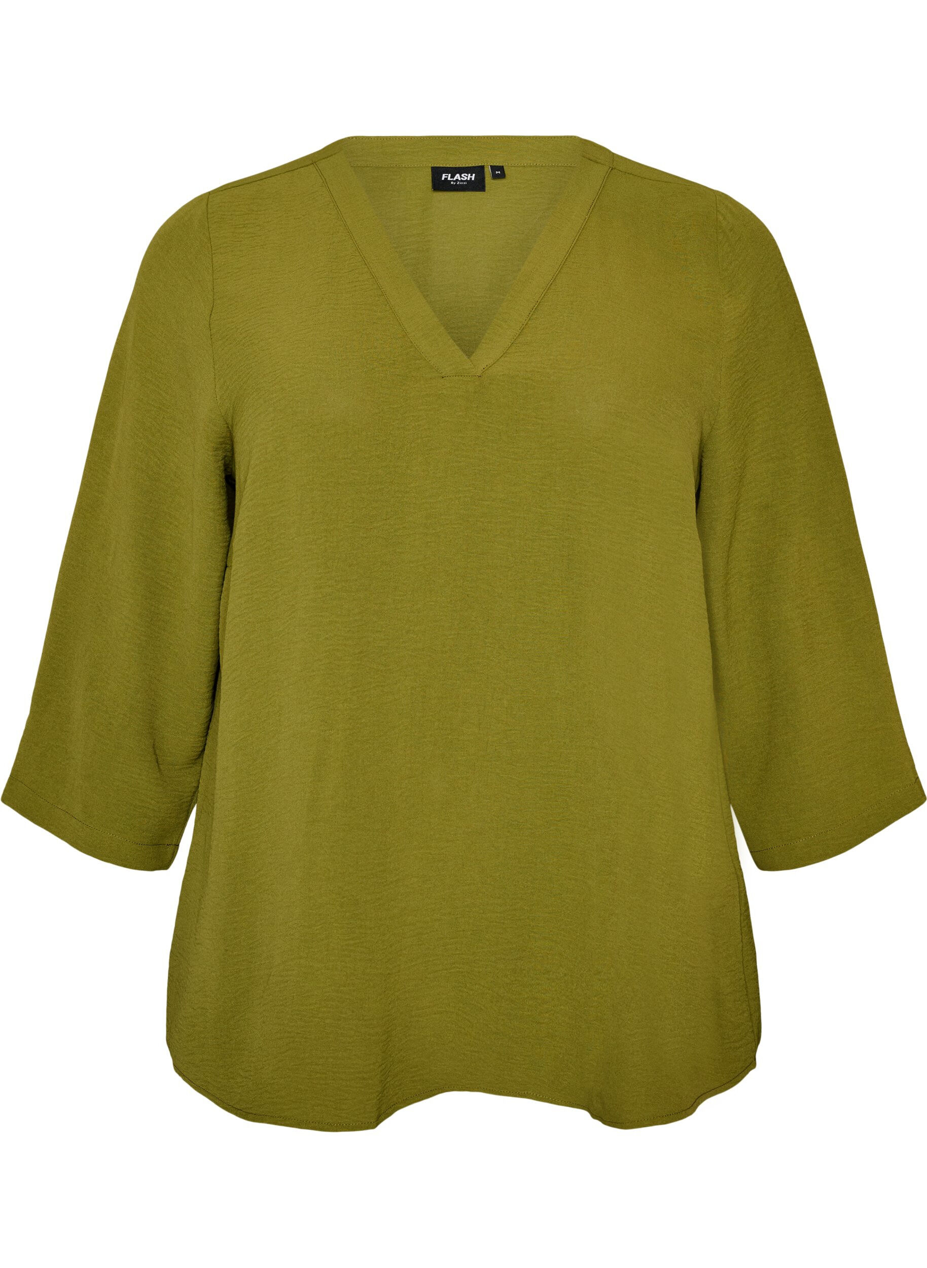 ZizzifashionBlouse with 3/4 sleeves, Green, Packshot image number 0