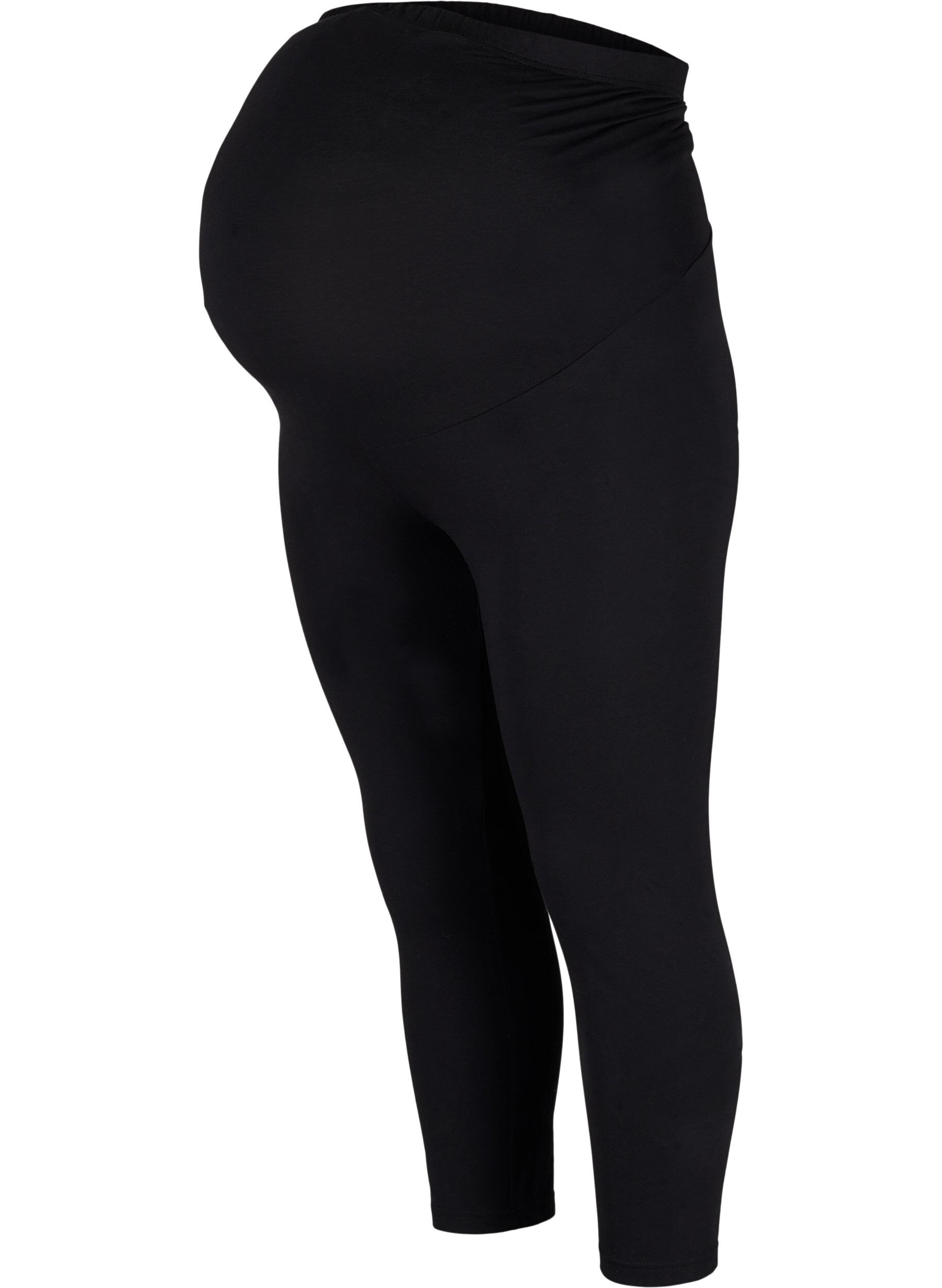 Zizzifashion Pregnancy leggings with 3/4 length, Black, Packshot image number 0