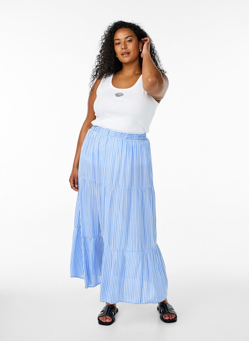 Fitted top with motif, White, Model image number 1