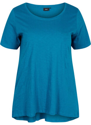 Short-sleeved cotton t-shirt, Moroccan Blue, Packshot image number 0
