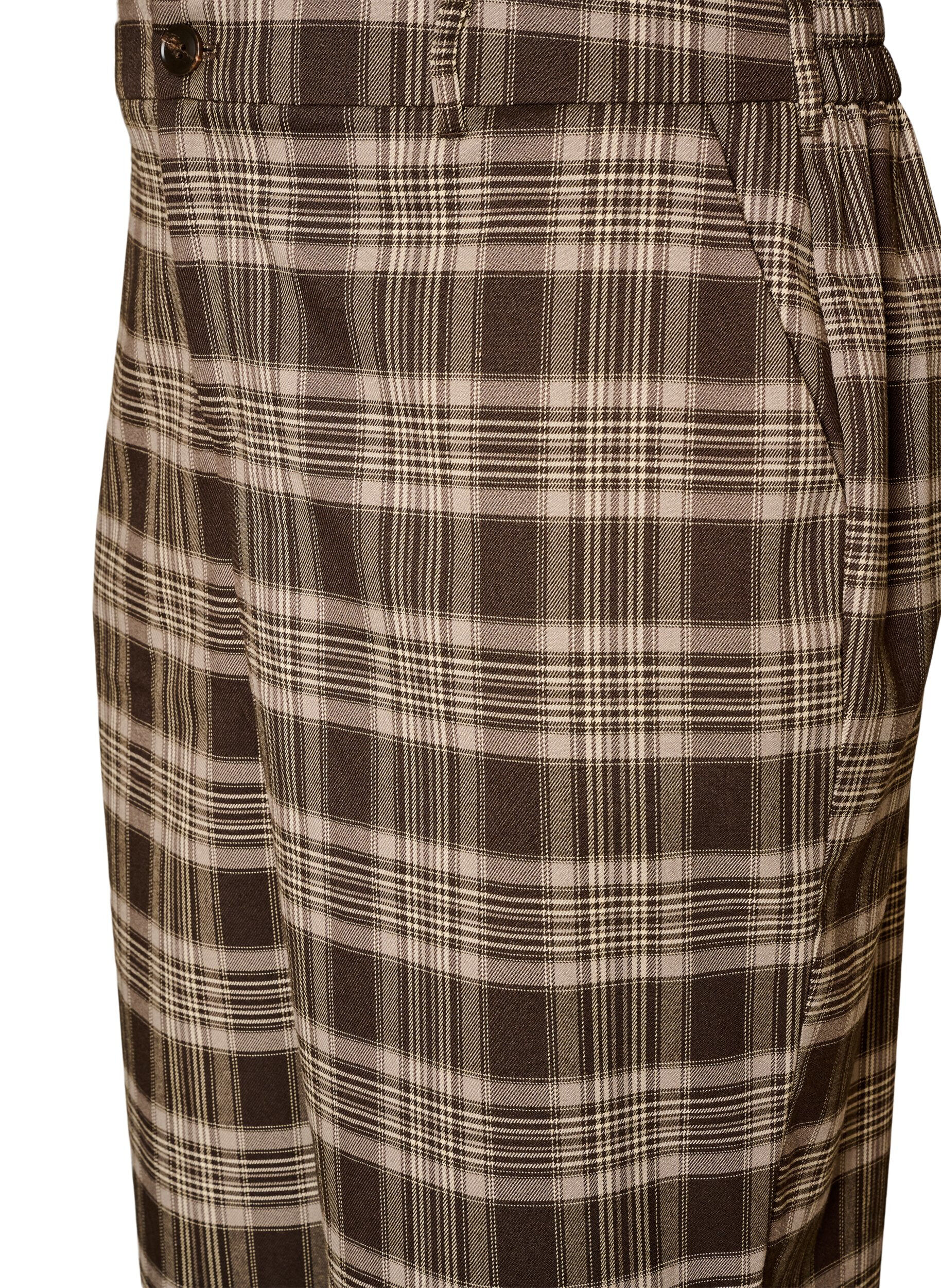 ZizzifashionChecked trousers with wide legs, Brown, Packshot image number 2