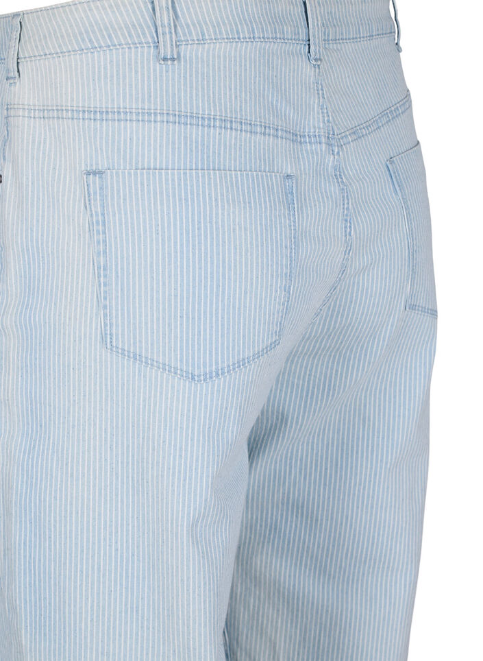 Straight, ankle length jeans with stripes, Light Blue Stripe, Packshot image number 3