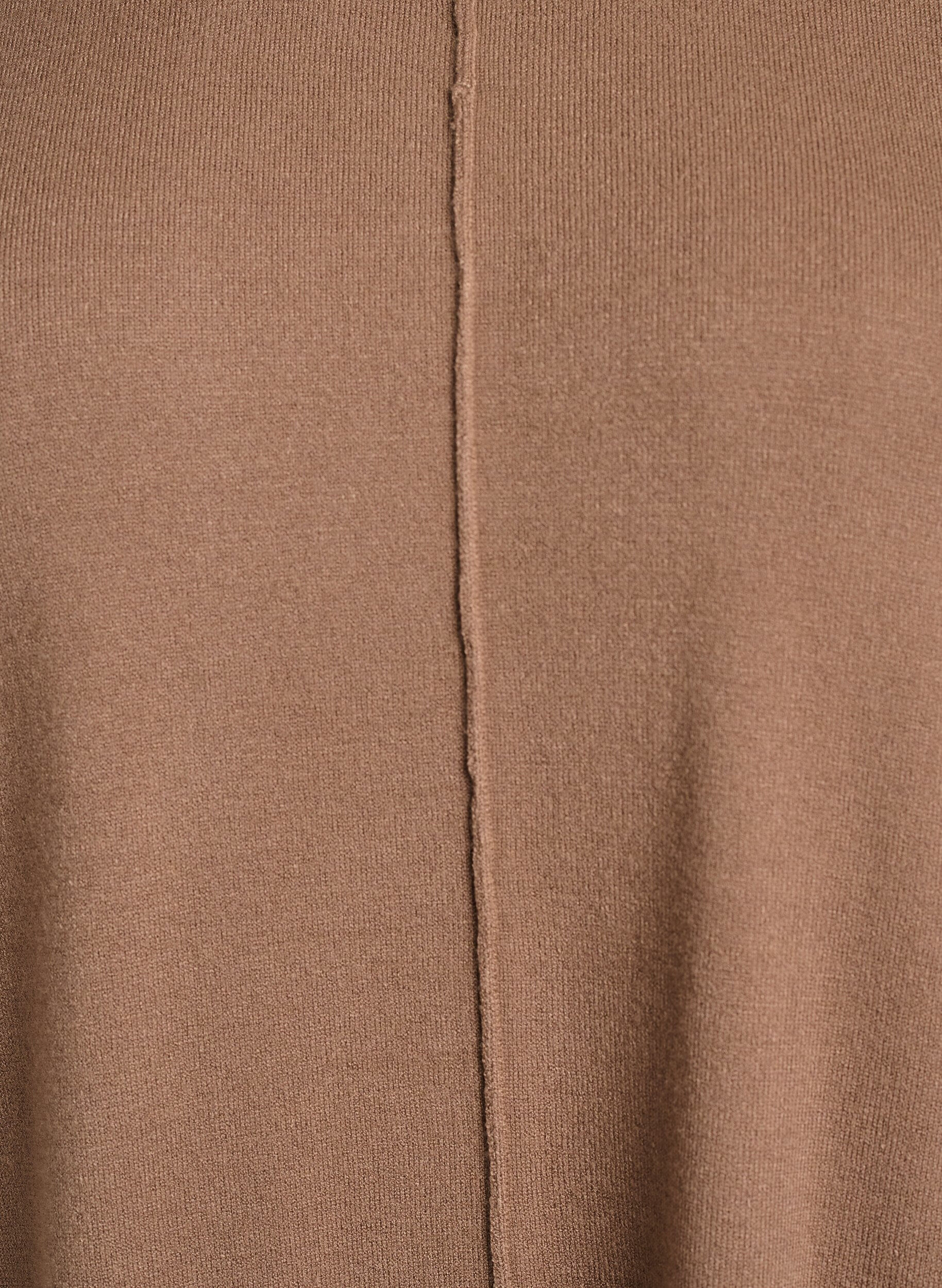 Zizzifashion Short knit dress with centre seam and pockets, Brown, Packshot image number 2
