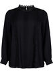 Long sleeved top with lace, Black, Packshot image number 0