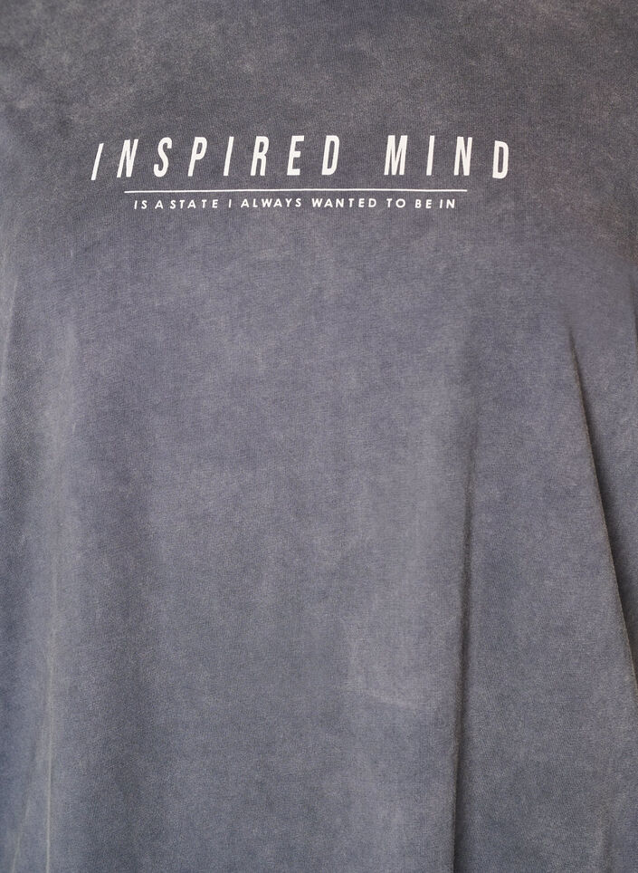 Loose T-shirt dress with a washed look, Grey, Packshot image number 2
