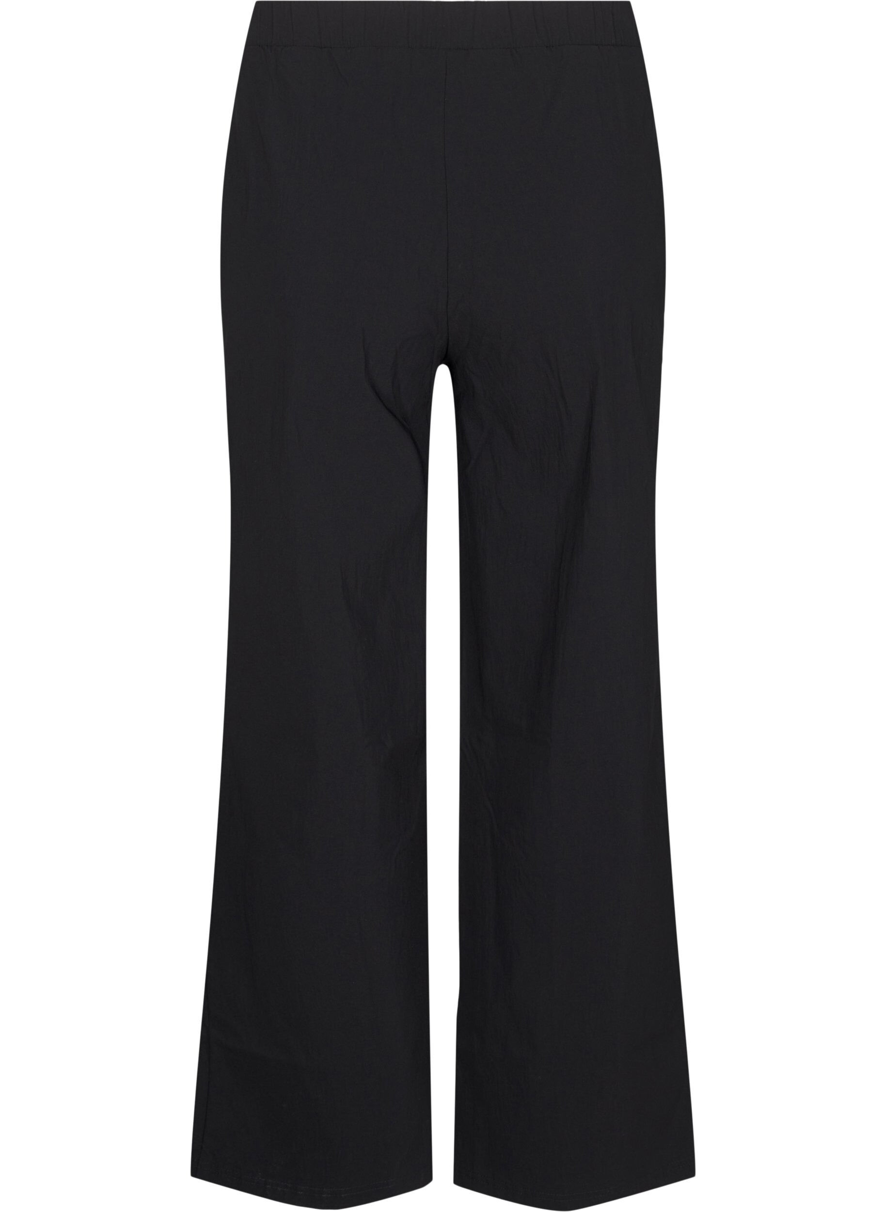 Zizzifashion Wide-leg trousers with elasticated waistband, Black, Packshot image number 1