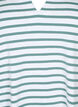 Cotton t-shirt with stripes and v-neck, B.White/SeaP.Stripes, Packshot image number 2