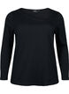 Long-sleeved t-shirt with asymmetrical cut, Black, Packshot image number 0