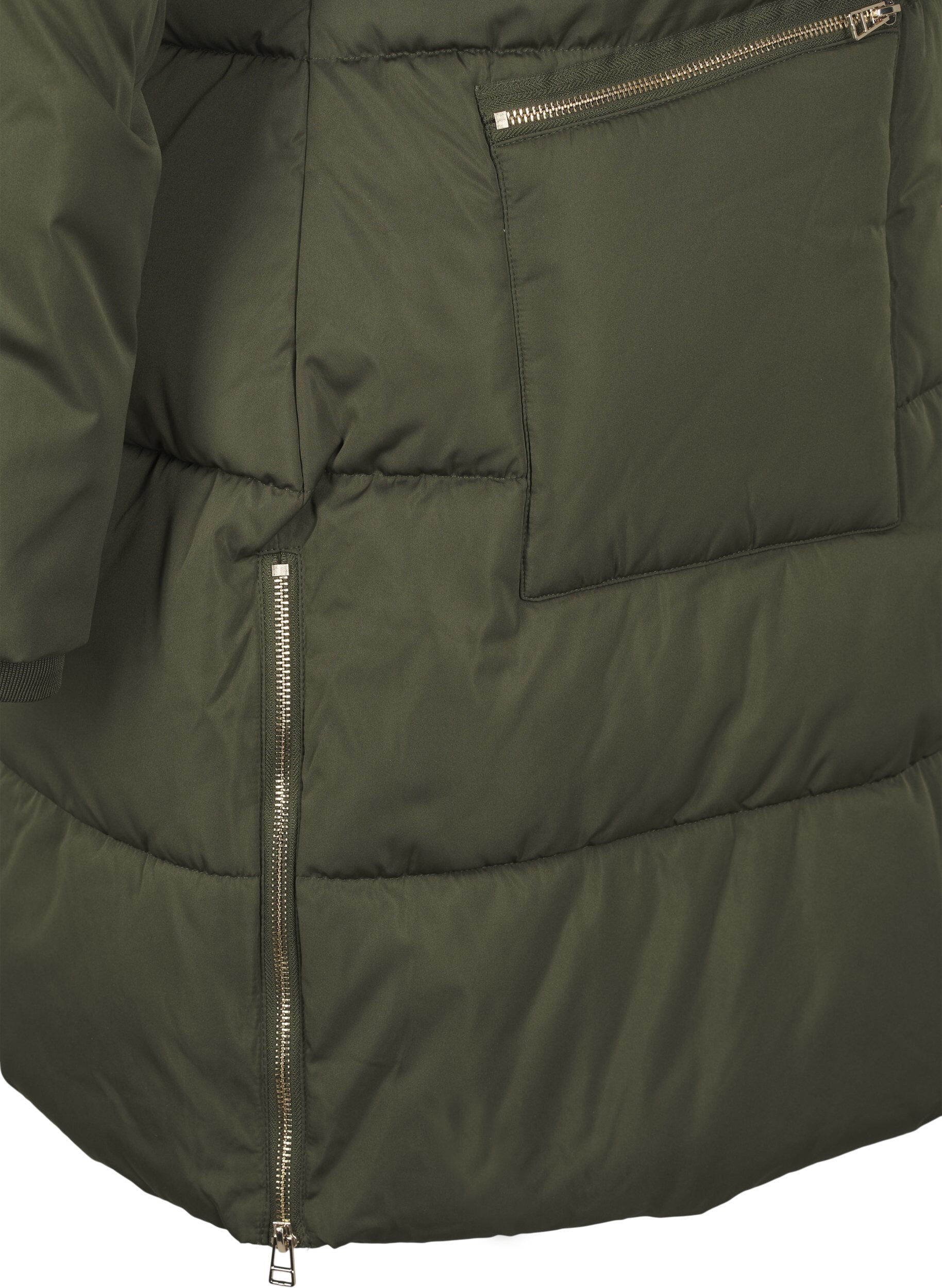 Zizzifashion Puffer coat with hood, Green, Packshot image number 3