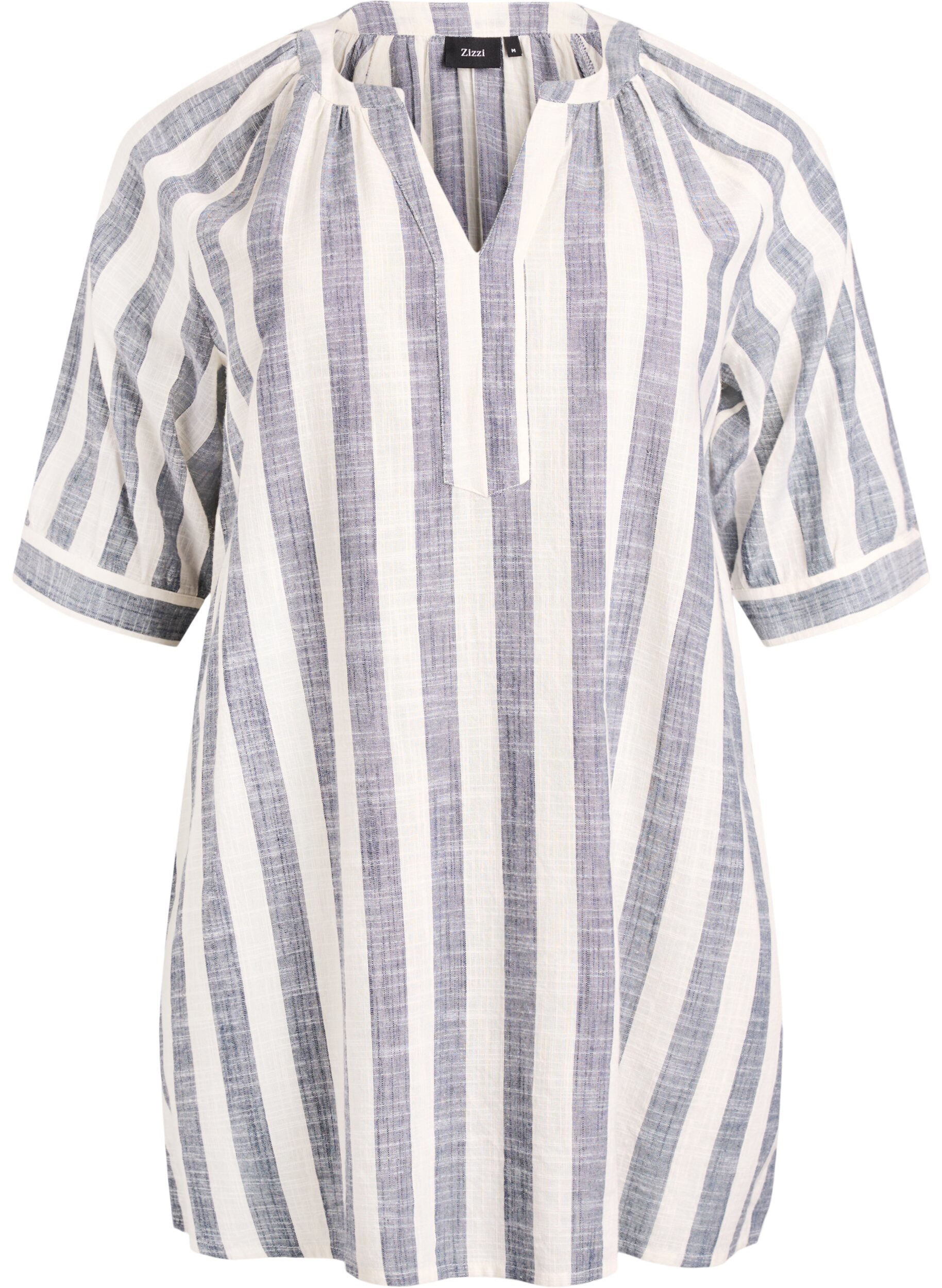Cotton tunic with a V-neck