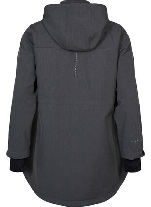 Softshell with detachable hood, Dark Grey Melange, Packshot image number 1
