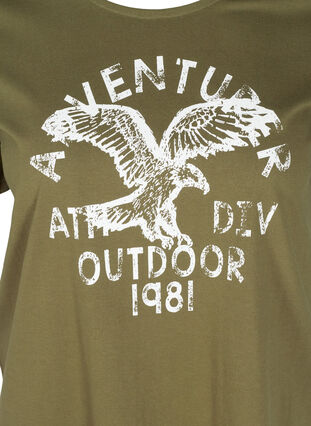 Cotton T-shirt with print, Ivy Green, Packshot image number 2
