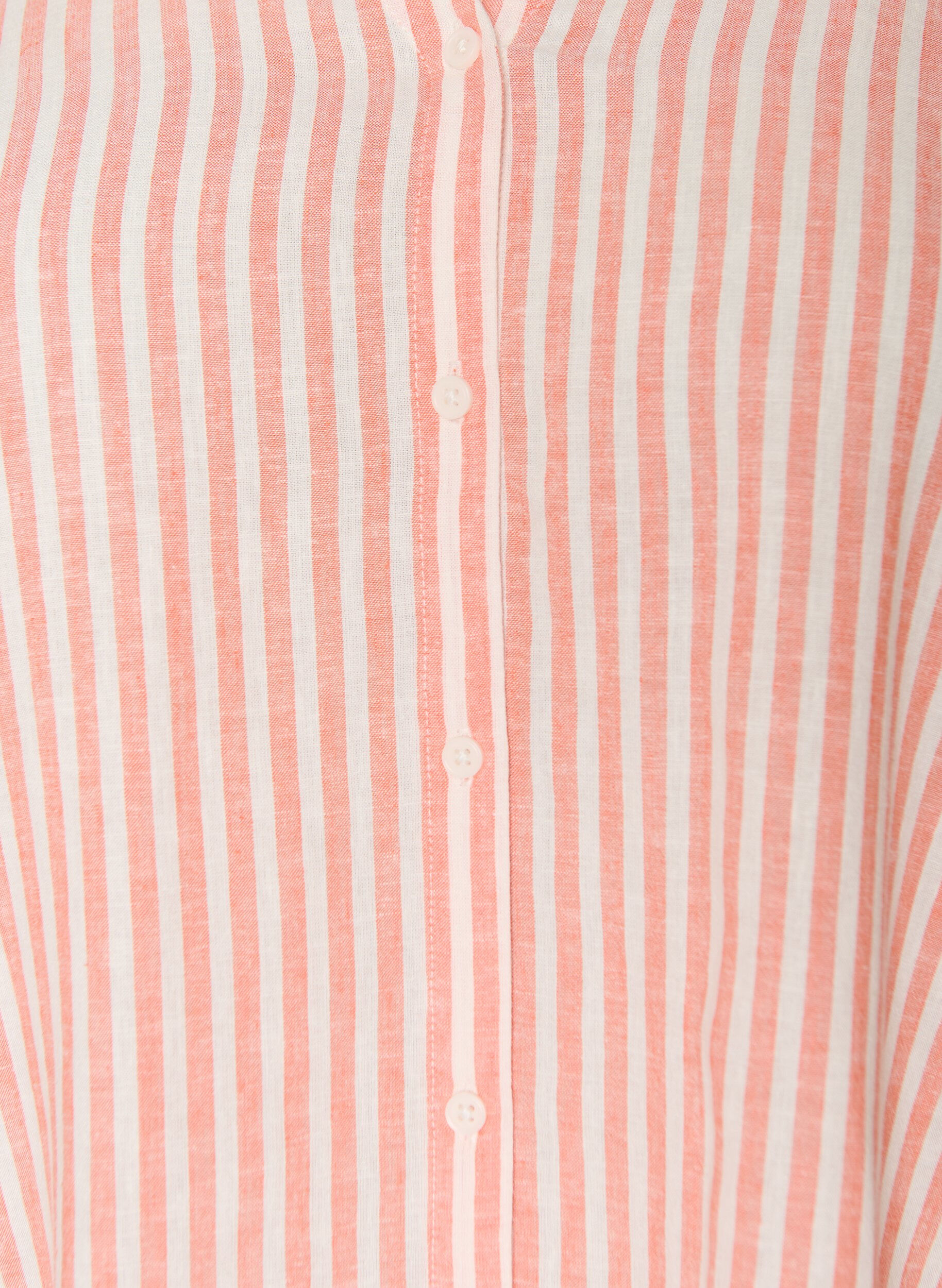 Zizzifashion Blouse in linen and viscose with V-neck, Coral, Packshot image number 2