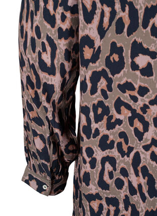 Printed viscose midi dress, Ivy Green Leopard, Packshot image number 3