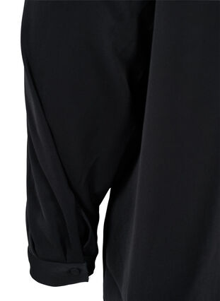 Plain, fringe trim shirt, Black, Packshot image number 3