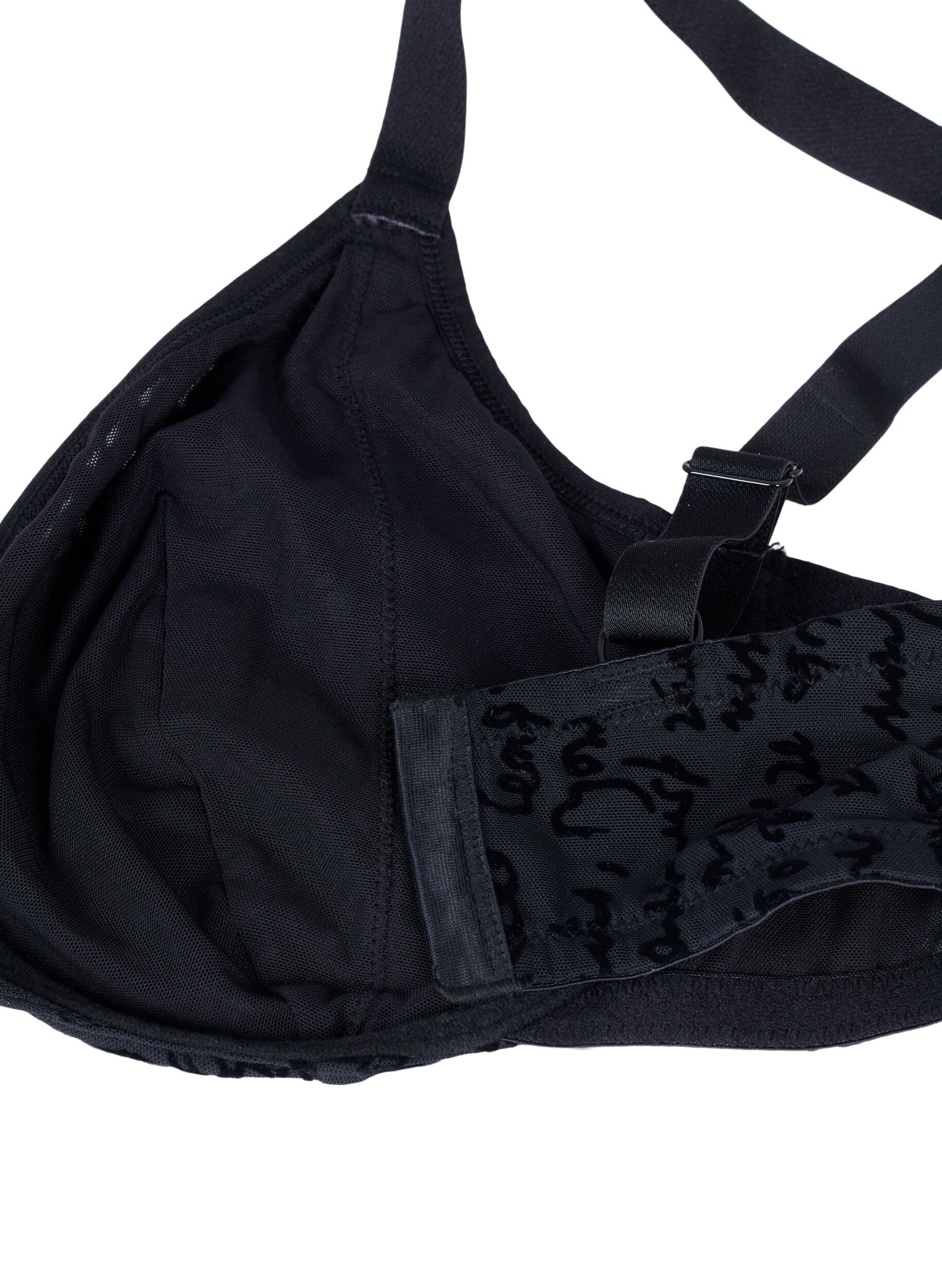 Zizzifashion Full cover bra with text print, Black, Packshot image number 3