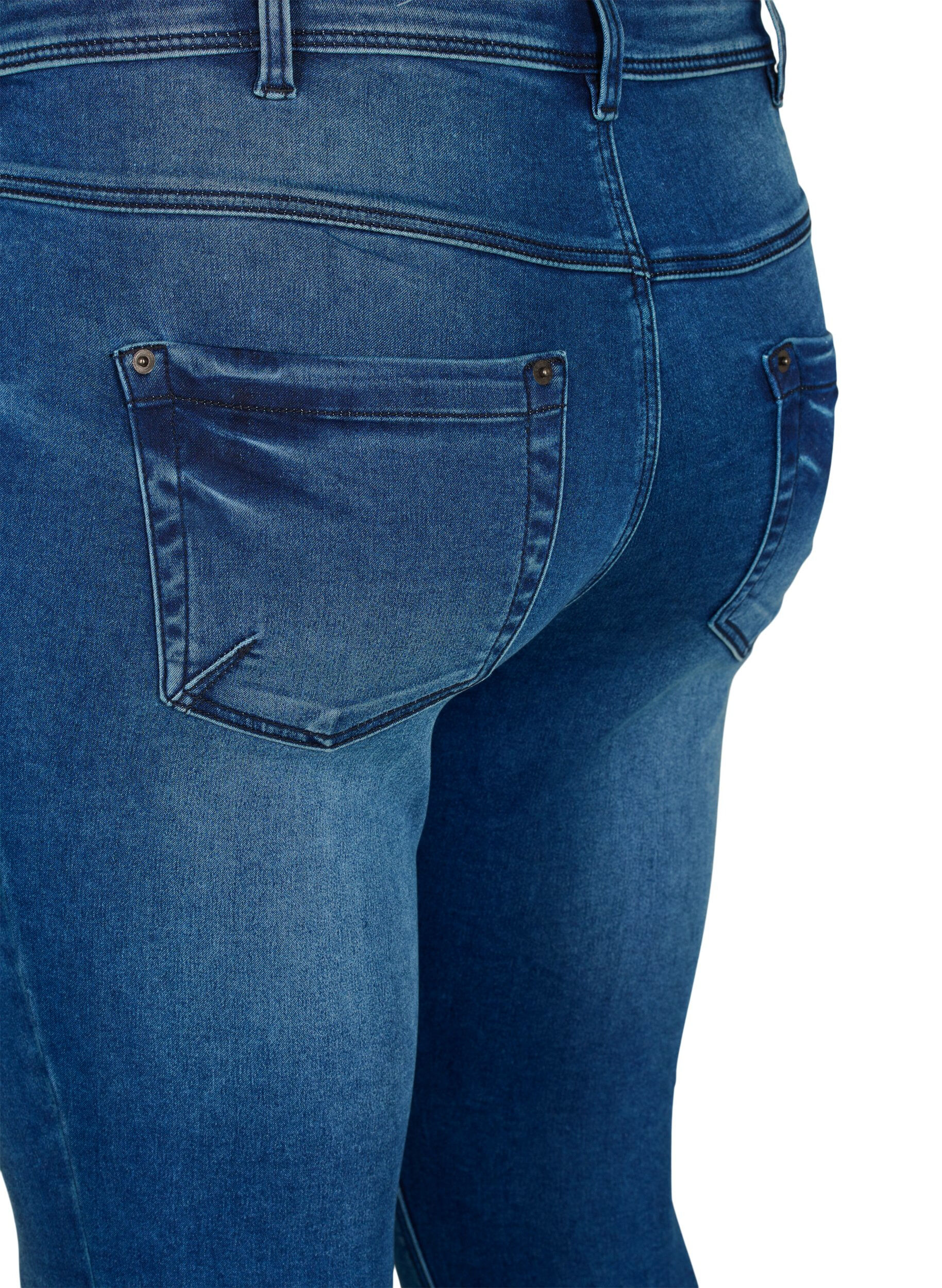 ZizzifashionCropped Amy jeans with a zip, Blue, Packshot image number 1