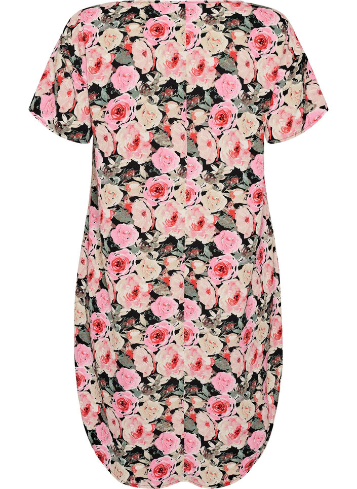 Dress with print and short sleeves, Rose, Packshot image number 1