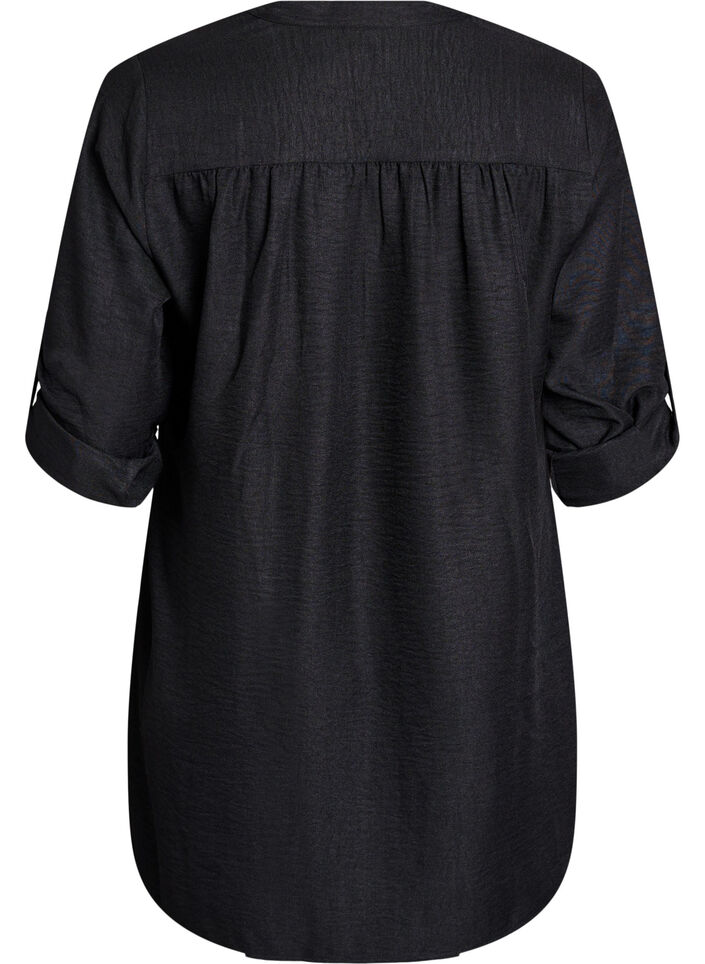 Tunic with V-neck, Black, Packshot image number 1