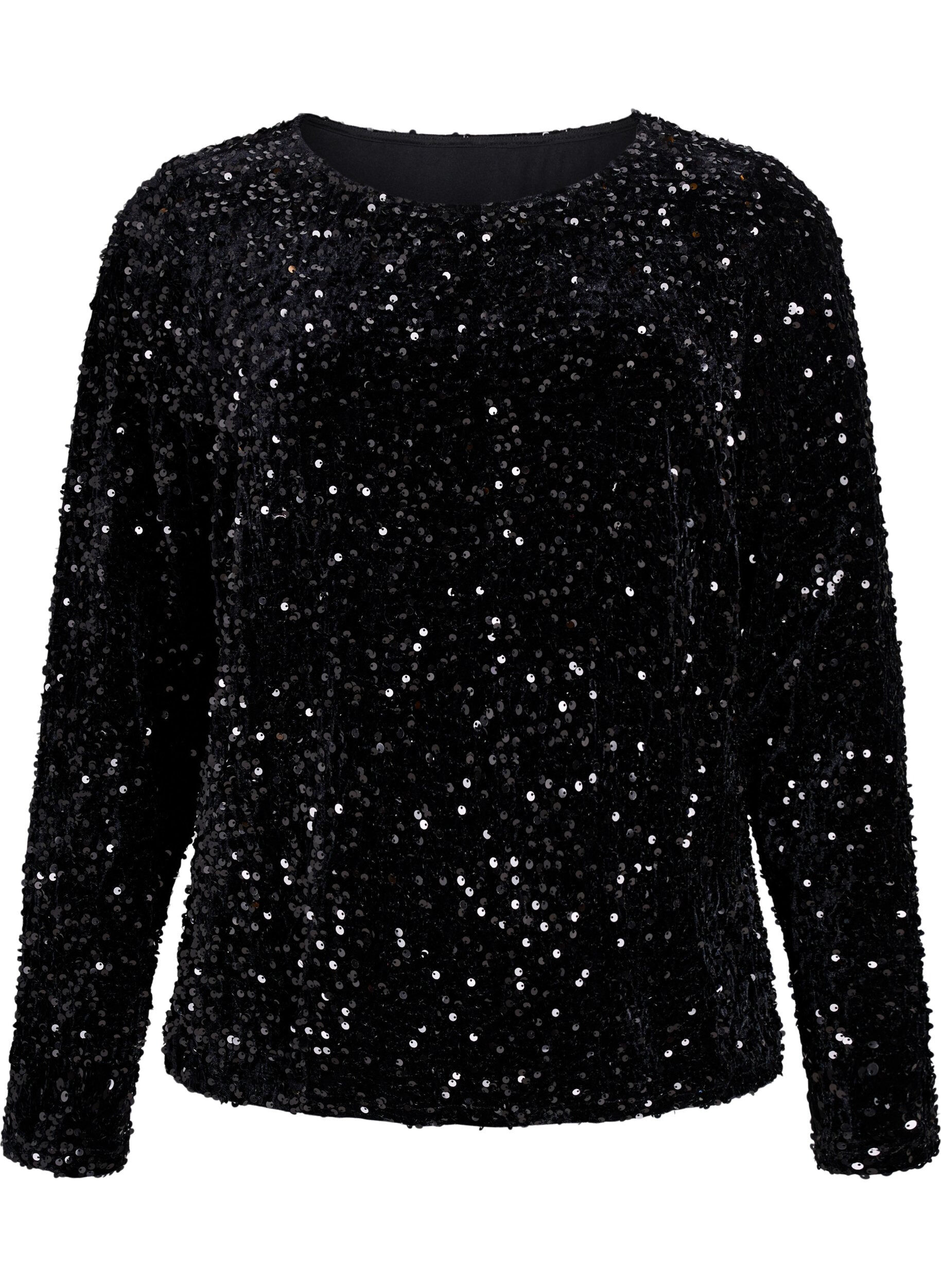 Sequin blouse with long sleeves