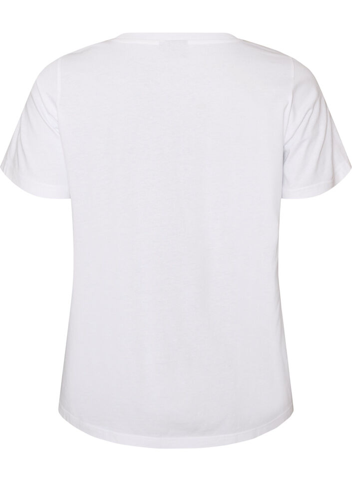 Cotton T-shirt with print, White, Packshot image number 1