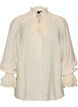 Viscose blouse with ruffles and long sleeves, Vanilla, Packshot image number 0