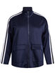 Workout jacket with stripes and cropped sleeves, Blue, Packshot image number 0