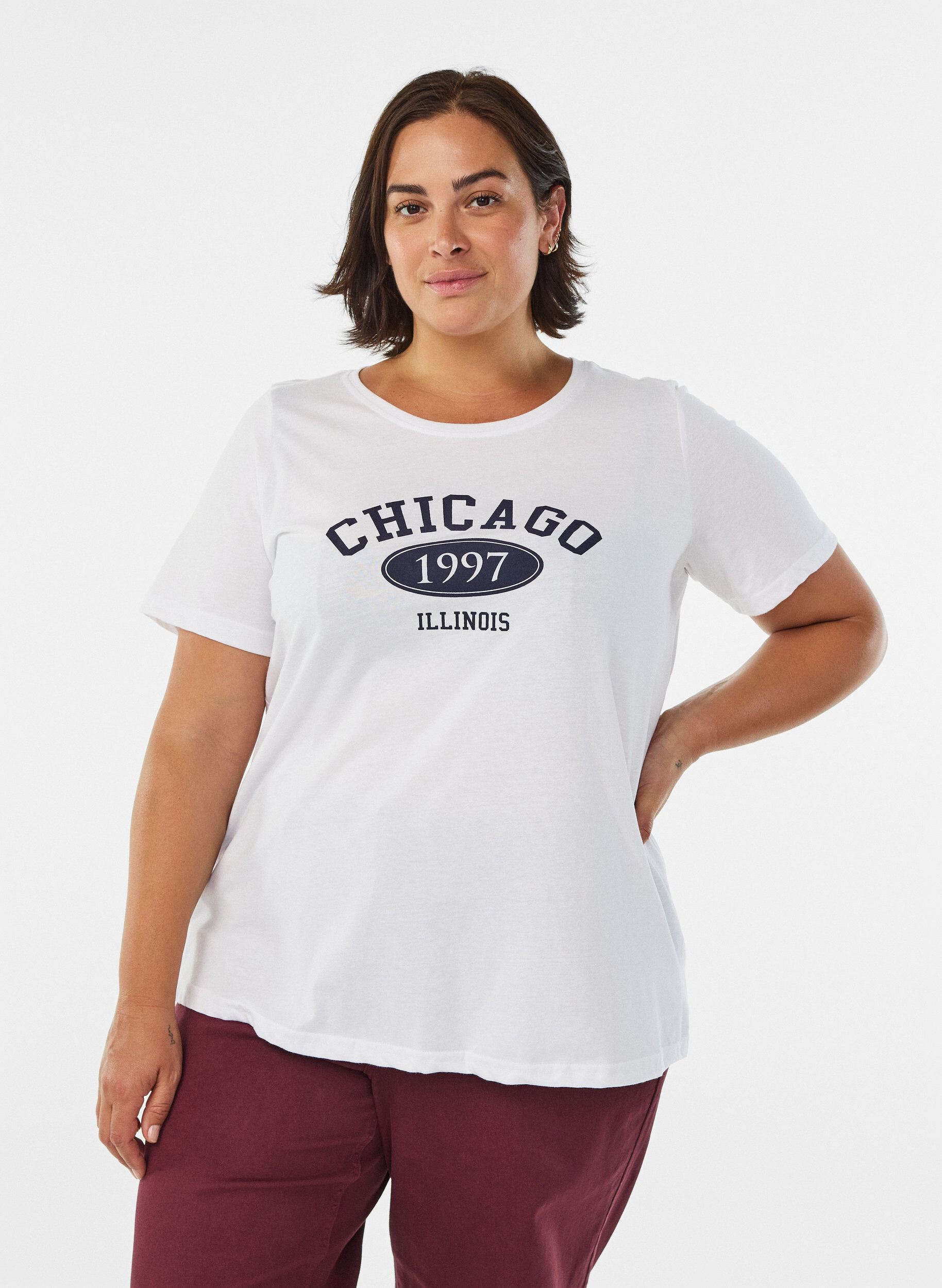 FLASH - T-shirt with motif, White, Model