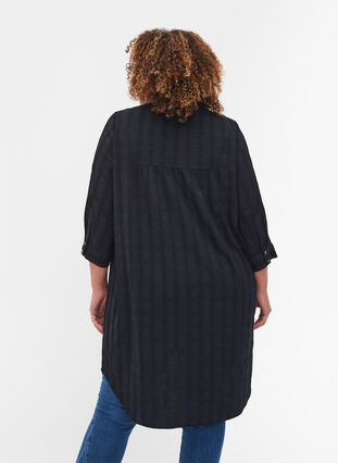3/4-sleeved dress with buttons, Black Beauty, Model image number 1