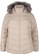 Short puffer jacket with hood, Beige, Packshot image number 0