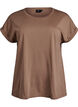 Short-sleeved cotton blend t-shirt, Brown, Packshot image number 0