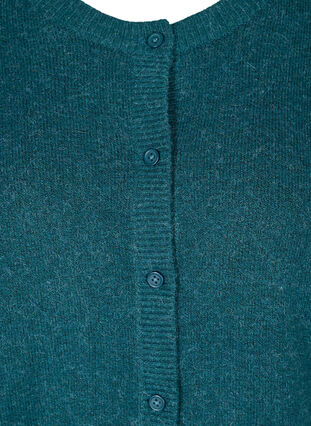 Short melange knitted cardigan with button fastening, Reflecting Pond Mel., Packshot image number 2
