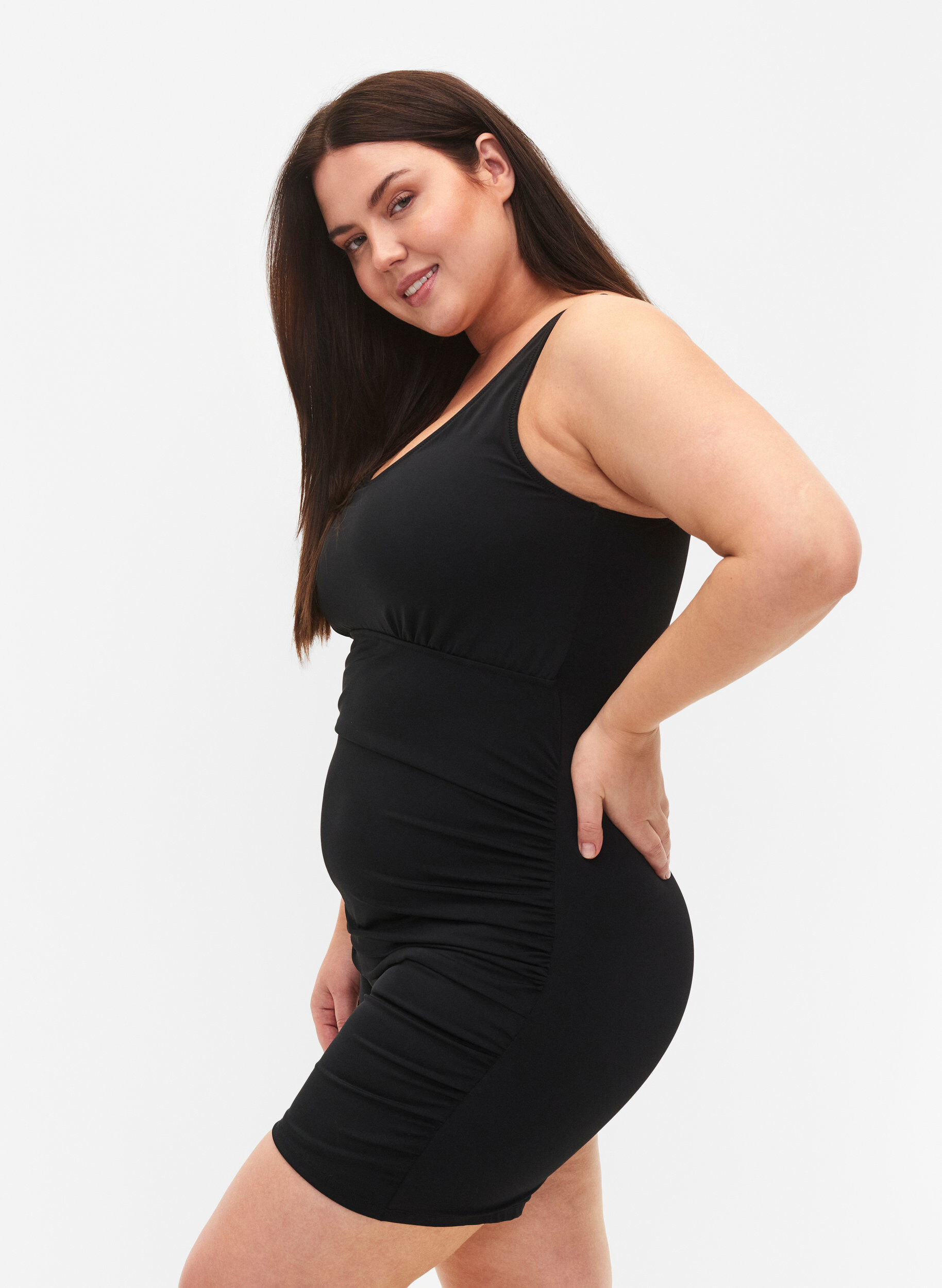 Zizzifashion Swimsuit with legs, Black, Model image number 2