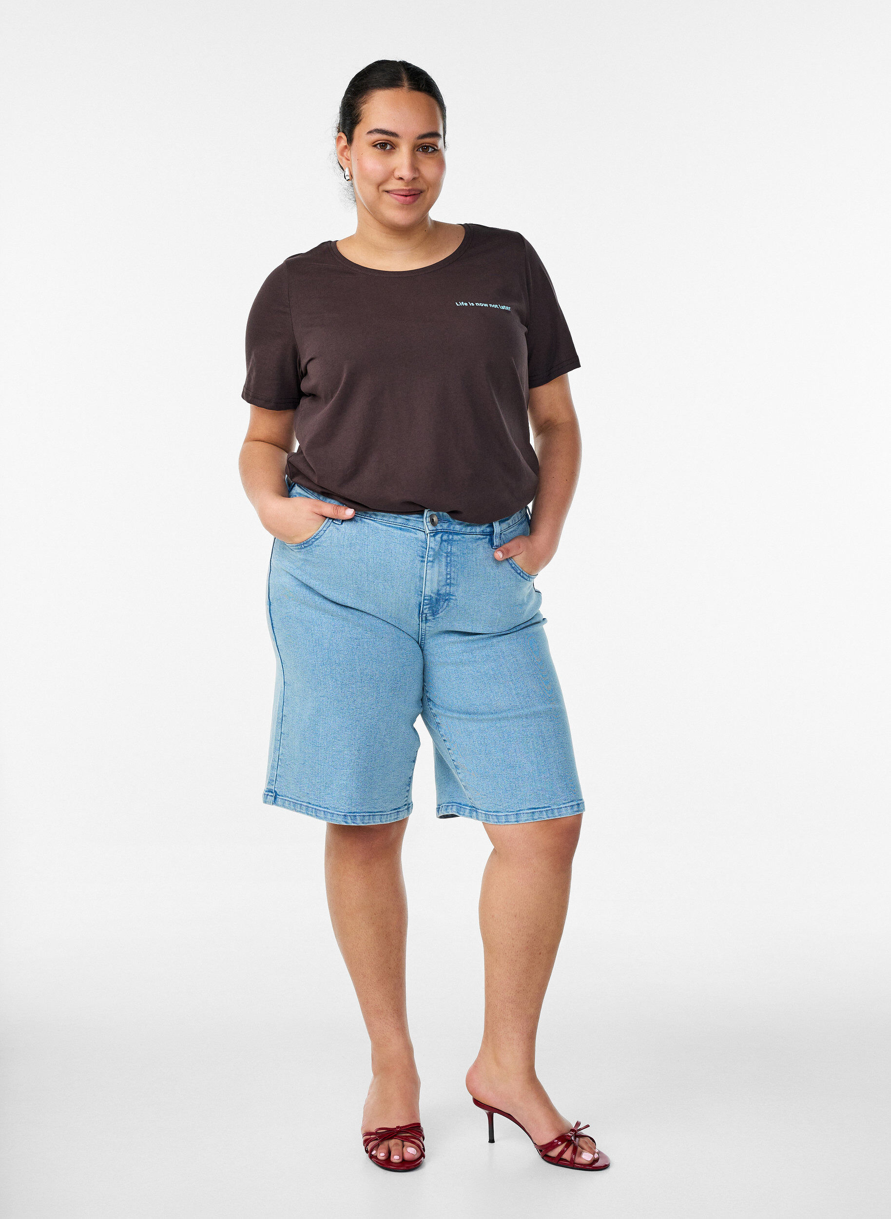 ZizzifashionT-shirt with motif, Brown, Model image number 1