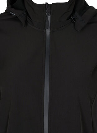 Softshell jacket with detachable hood, Black, Packshot image number 2
