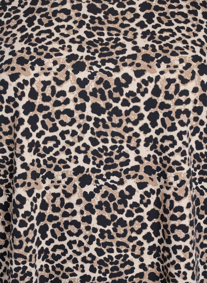 T-shirt with round neck and all-over print, Brown, Packshot image number 2