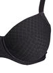 Padded microfibre bra with checked pattern, Black, Packshot image number 2