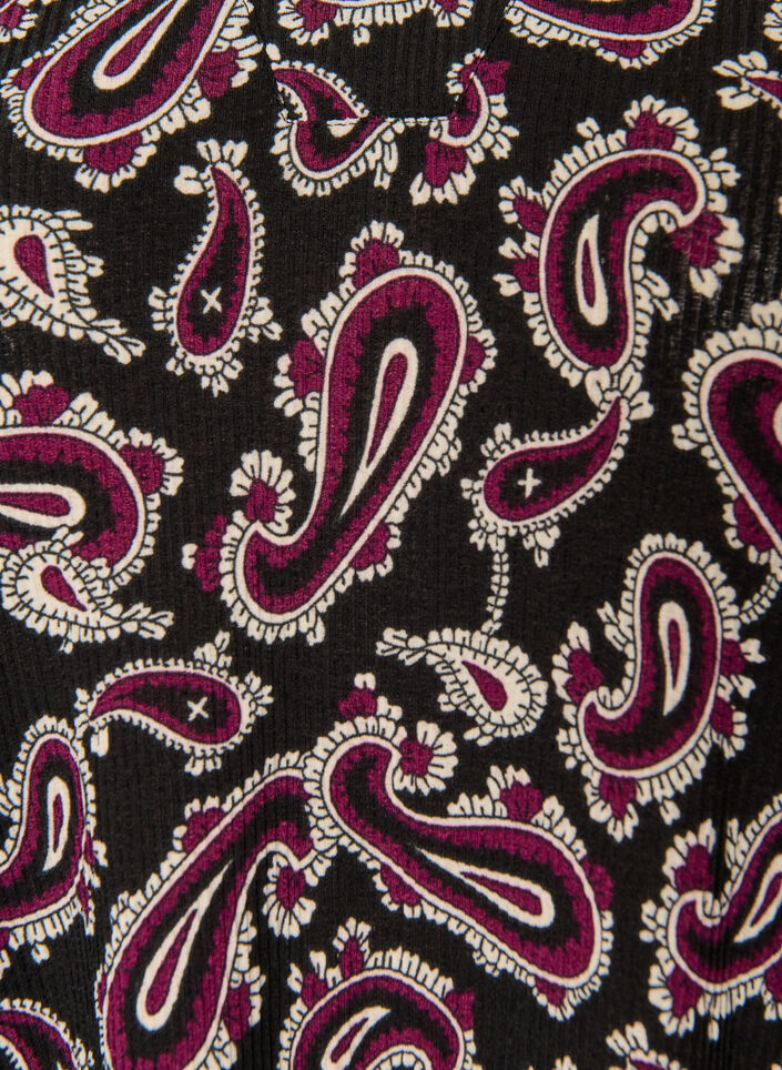 Short A-line jersey dress with an all-over print, Dark Bordeaux, Packshot image number 2