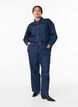 Wide leg jeans with tie belt and high waist, Blue, Model image number 0