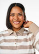 Long-sleeved polo shirt with stripes, Beige, Model image number 3