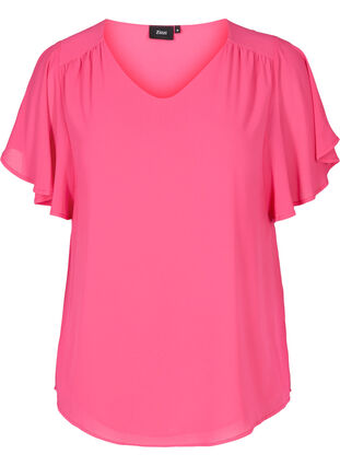 Short-sleeved blouse, Fandango Pink, Packshot image number 0
