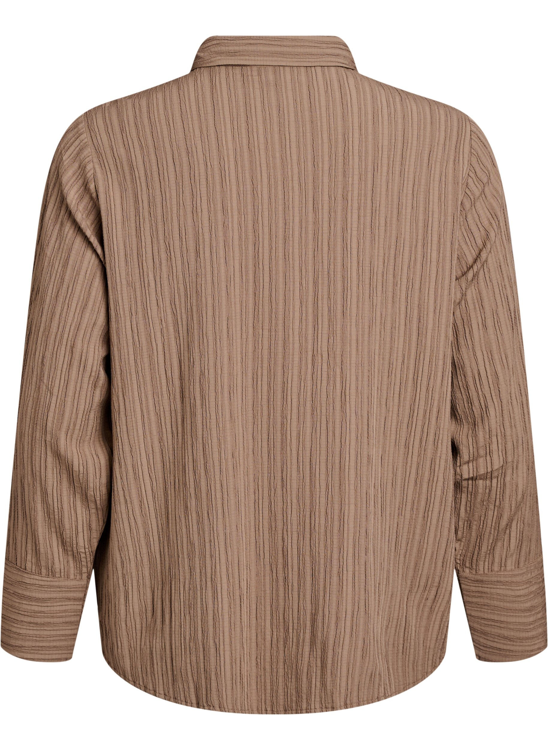 Zizzifashion FLASH - Shirt with texture, Brown, Packshot image number 1