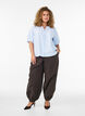 Shirt blouse with button fastening and tie-belt, Light Blue, Model image number 1