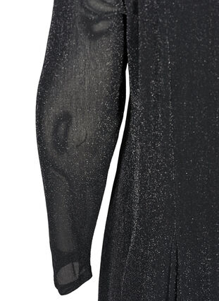 Long-sleeved sparkly dress, Black, Packshot image number 3