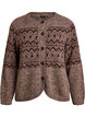 Jacquard pattern cardigan, Brown, Packshot image number 0