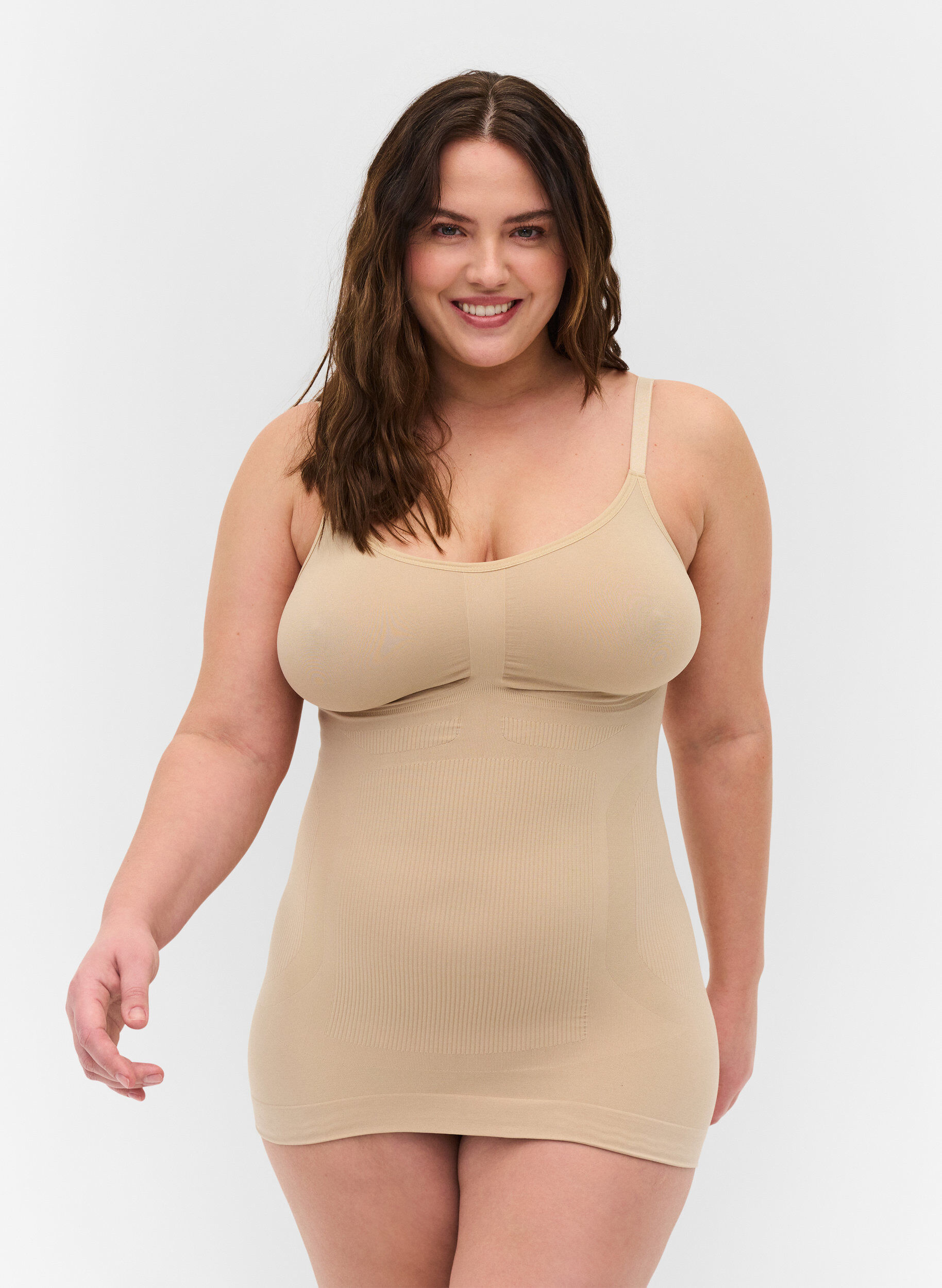 Shapewear strappy top, Beige, Model