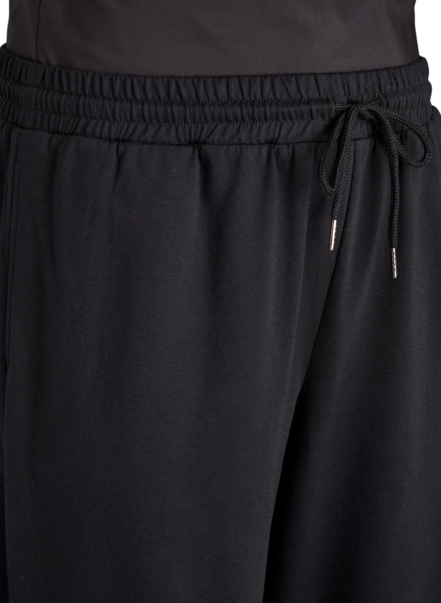 Zizzifashion Sweatpants with a wide waistband, Black, Packshot image number 2