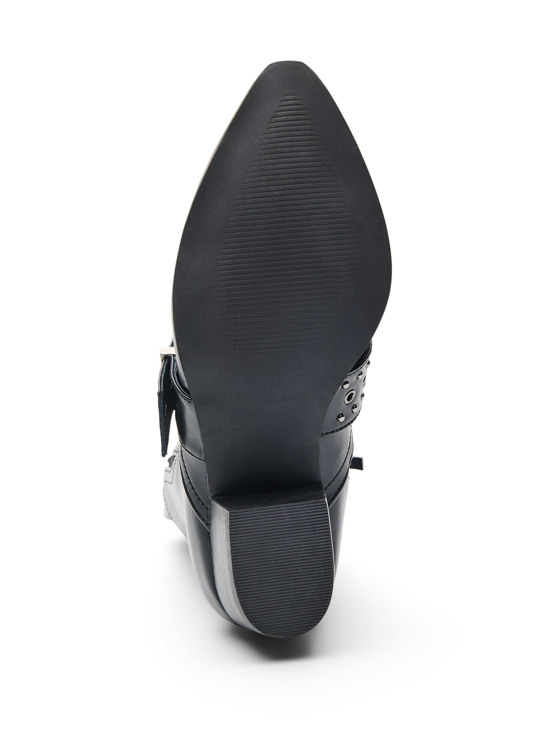 ZizzifashionLeather ankle boot with strap and studs, Black, Packshot image number 5