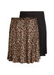 2-pack skater skirts in viscose, Black, Packshot image number 0