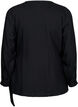 Long-sleeved blouse in viscose with a wrap look, Black, Packshot image number 1